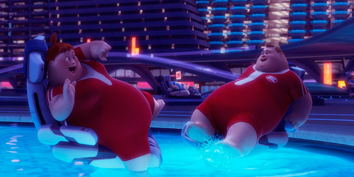мультфильм валли толстяки играют в бассейне